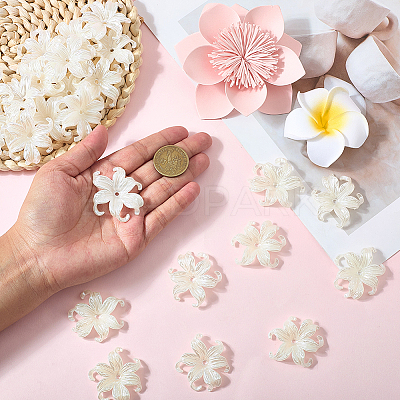 80Pcs Opaque Acrylic Bead Caps OACR-PA0001-21-1