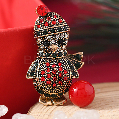 Christmas Theme Zinc Alloy Rhinestone Brooches for Backpack Clothes LS-LK8386-4-1