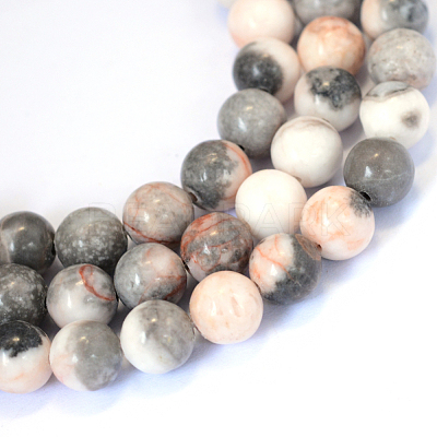 Natural Zebra Jasper Round Beads Strands X-G-E334-6mm-11-1