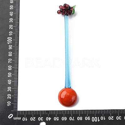 Handmade Glass Fruits Spoons AJEW-A067-01-1
