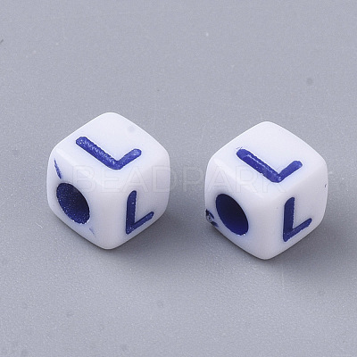 White Opaque Acrylic Beads MACR-R869-01L-1