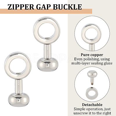 5Pcs Brass Zipper Insert Buckles FIND-SP0004-11P-1