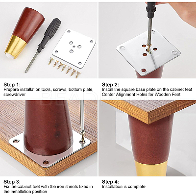 Natural Wooden Couch Legs DIY-WH0304-057-1