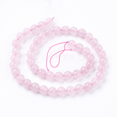 Natural White Jade Bead Strands G-R165-8mm-22-1
