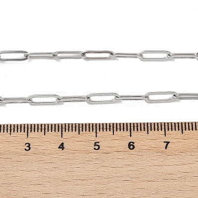 Non-Tarnish Unisex 304 Stainless Steel Paperclip Chain Necklaces X-NJEW-H215-04P-1