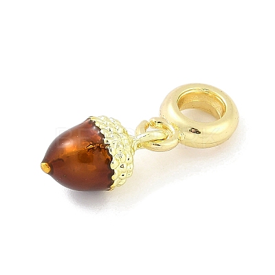 Brass Enamel Fruit European Dangle Charms KK-Z090-08G-08-1