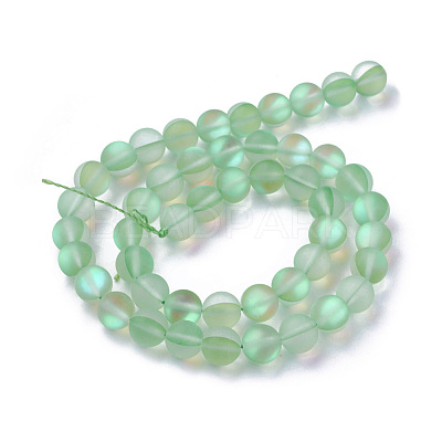 Synthetic Moonstone Beads Strands G-F142-10mm-15-1