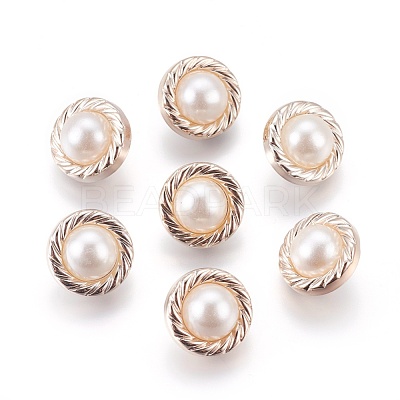 Plastic Shank Buttons BUTT-WH0012-01-1