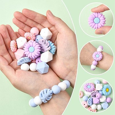 30Pcs Food Grade Eco-Friendly Silicone Beads SIL-FS0001-26A-1