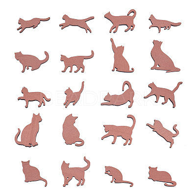 Unfinished Wood Cat Pendants for Painting Arts FIND-UN0007-66-1