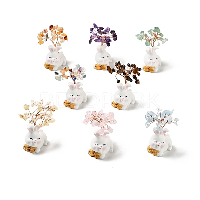 Natural Gemstone Tree Display Decorations DJEW-E007-01RC-1
