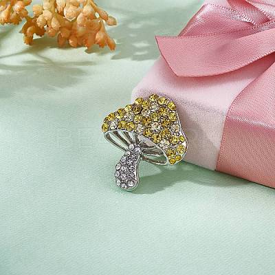 Cubic Zirconia Mushroom Brooch JBR102B-1