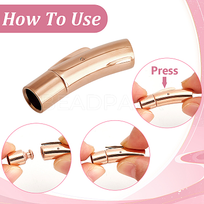 8Pcs 4 Styles Stainless Steel Bayonet Clasps STAS-DR0001-15RG-1