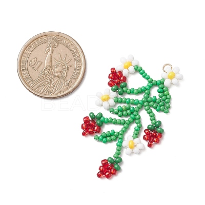 Seed Glass Beaded Big Pendants PALLOY-MZ00877-02-1
