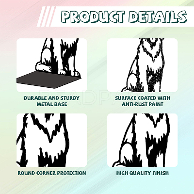 Non-Skid Iron Bookend Display Stands AJEW-WH0548-050-1