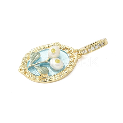 Brass Enamel Pendants KK-F886-03G-08-1