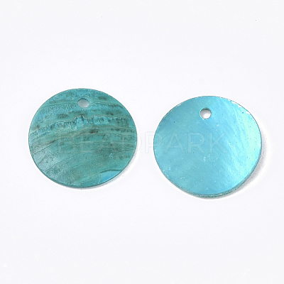 Spray Paint Natural Akoya Shell Pendants SHEL-S274-75C-10-1