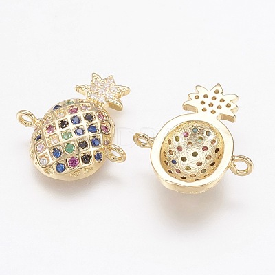 Brass Micro Pave Cubic Zirconia Links ZIRC-G111-07G-1