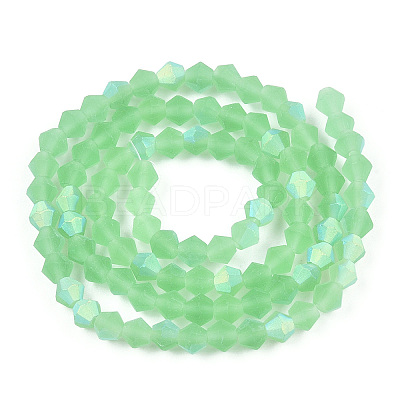 Imitate Austrian Crystal Bicone Frosted Glass Beads Strands EGLA-A039-T6mm-MB24-1