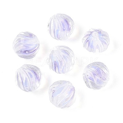 Textured Inner Flower Handmade Lampwork Beads LAMP-T024-07E-1