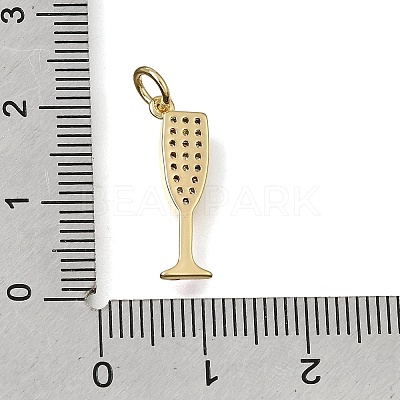 Brass Micro Pave Clear Cubic Zirconia Pendants CU-CBAEEA8-15B-G-1