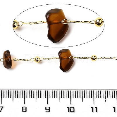 Handmade Nuggets Glass Beaded Chains CHC-F020-07G-01-1