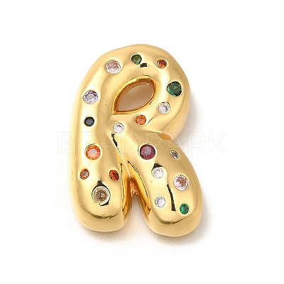Brass Cubic Zirconia Pendants KK-M295-13G-R-1