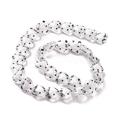 Glass Heart Beads GLAA-D005-01H-1