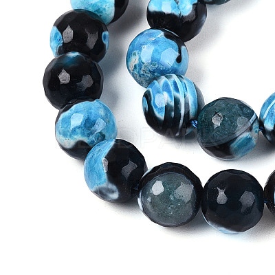 Dyed & Heated Natural Fire Crackle Agate Beads Strands G-N359-01B-05-1