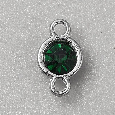 Faceted Glass Flat Round Connector Charms FIND-WH20042-56B-1