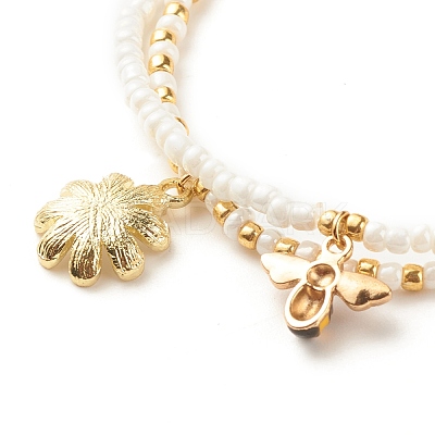 2Pcs Glass Seed Beaded Stretch Bracelets Set BJEW-JB08088-03-1