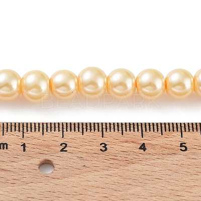 Baking Paint Pearlized Glass Pearl Round Bead Strands HY-Q330-8mm-61-1