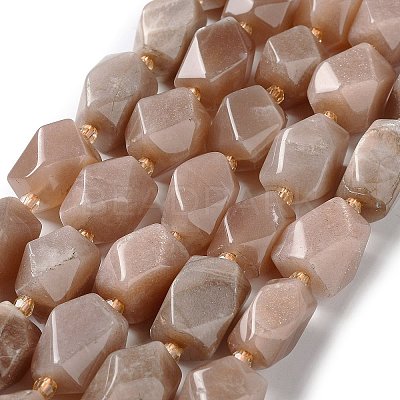 Natural Peach Moonstone Beads Strands G-C182-13-02-1