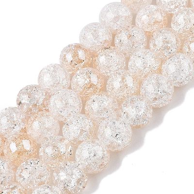 Electroplated Crackle Glass Beads Strands X-EGLA-N014-10mm-02-1