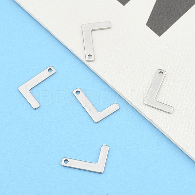 Tarnish Resistant 304 Stainless Steel Letter Charms LS-STAS-O072-L-1