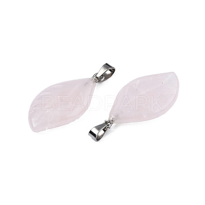 Natural Rose Quartz Pendants G-S364-076A-03-1