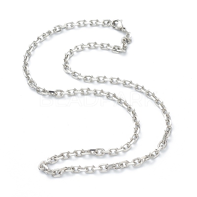 Non-Tarnish 304 Stainless Steel Cable Chain Necklaces LS-NJEW-I248-23P-1