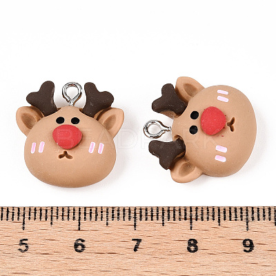 Christmas Theme Opaque Resin Pendants RESI-N039-103-1