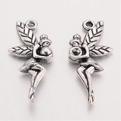 Tibetan Style Alloy Fairy Pendant Rhinestone Settings TIBEP-Q043-350-RS-1