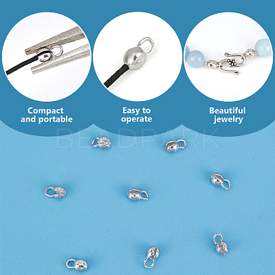 925 Sterling Silver Bead Tips with Suede Fabric Square Silver Polishing Cloth FIND-BC0013-10C-1