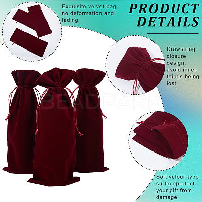 4Pcs Velvet Wine Bottle Packing Pouches ABAG-BBC0001-13B-1