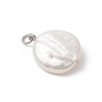 Natural Keshi Pearl Pendants PALLOY-JF04189-01-1