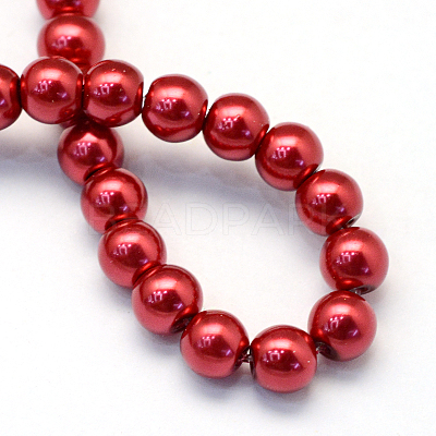 Baking Paint Pearlized Glass Pearl Round Bead Strands HY-Q003-6mm-51-1