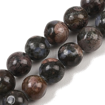 Natural Glaucophane Beads Strands X-G-R485-12-8mm-1