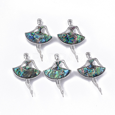 Abalone Shell/Paua Shell Brooches/Pendants RESI-S376-16-1
