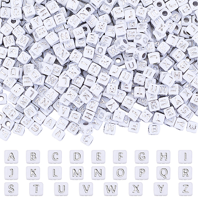 2600Pcs 26 Styles Opaque Acrylic Beads OACR-SC0002-18-1