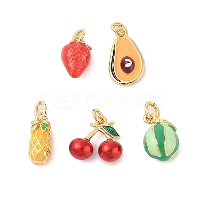 Rack Plating Brass Enamel Pendants KK-G507-04B-G-1