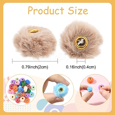 30Pcs 10 Colors Imitation Rabbit Hair European Beads FIND-YW0010-16-1