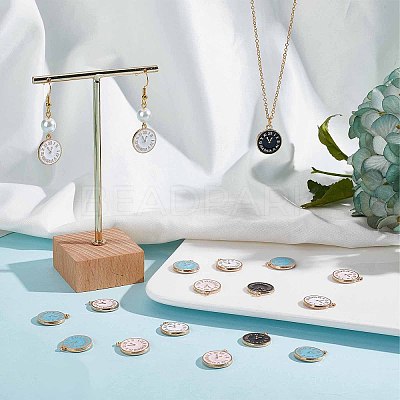 40Pcs 4 Colors Alloy Enamel Pendants ENAM-SC0002-96-1