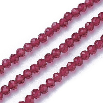 Faceted Glass Beads Strands G-F619-09D-3mm-1
